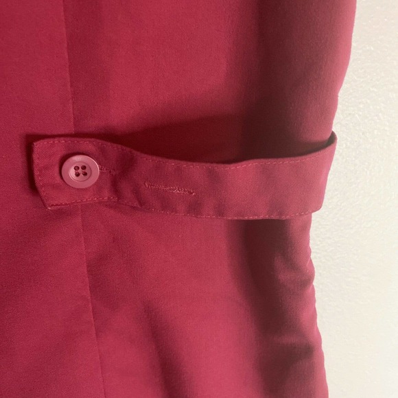 Greys Anatomy Scrub Top Medical Uniform Burgundy Mock Neck Medium - Picture 10 of 12